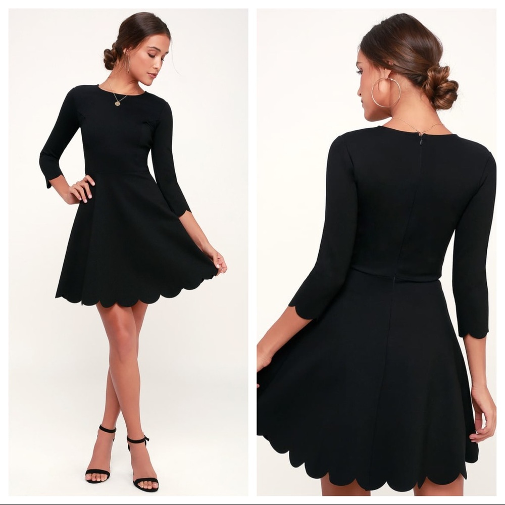 LULUS Cumulonimbus Clouds Black Skater Dress